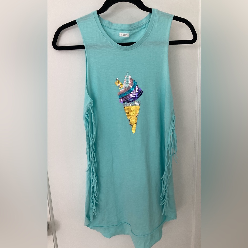 Beach Coverup Dress Next Girls Ice Cream Dress NWOT with sequins